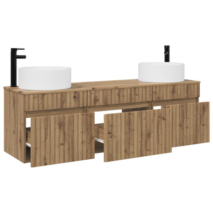 vidaXL Bathroom Cabinet Set 3 pcs Artisan Oak 49 x 44.5 x 65.5 cm