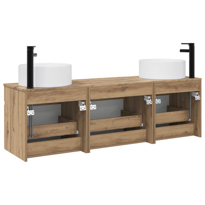 vidaXL Bathroom Cabinet Set 3 pcs Artisan Oak 49 x 44.5 x 65.5 cm