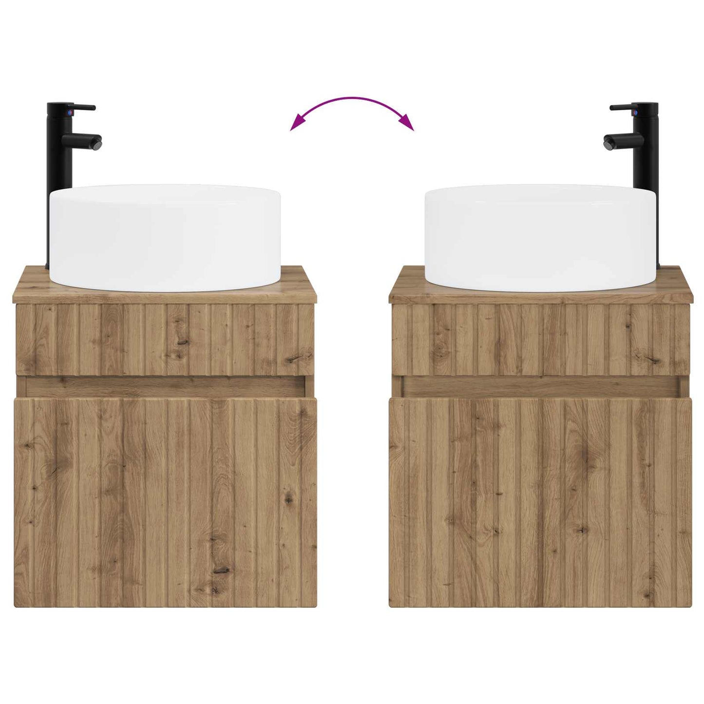 vidaXL Bathroom Cabinet Set 3 pcs Artisan Oak 49 x 44.5 x 65.5 cm