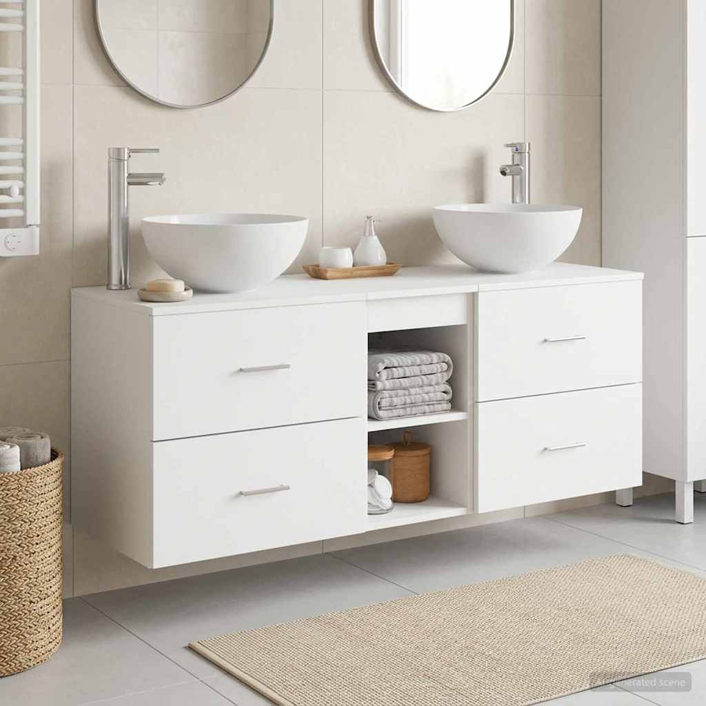 vidaXL Bathroom Cabinet Set 3 pcs White 49.5 x 35 x 63 cm