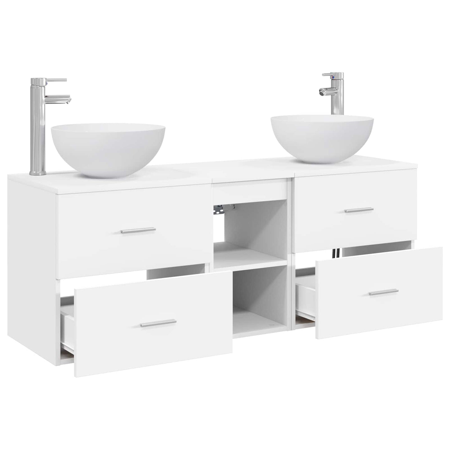 vidaXL Bathroom Cabinet Set 3 pcs White 49.5 x 35 x 63 cm
