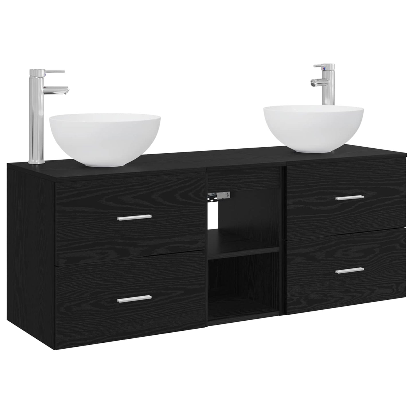 vidaXL Bathroom Cabinet Set 3 pcs Black Oak 49.5 x 35 x 63 cm