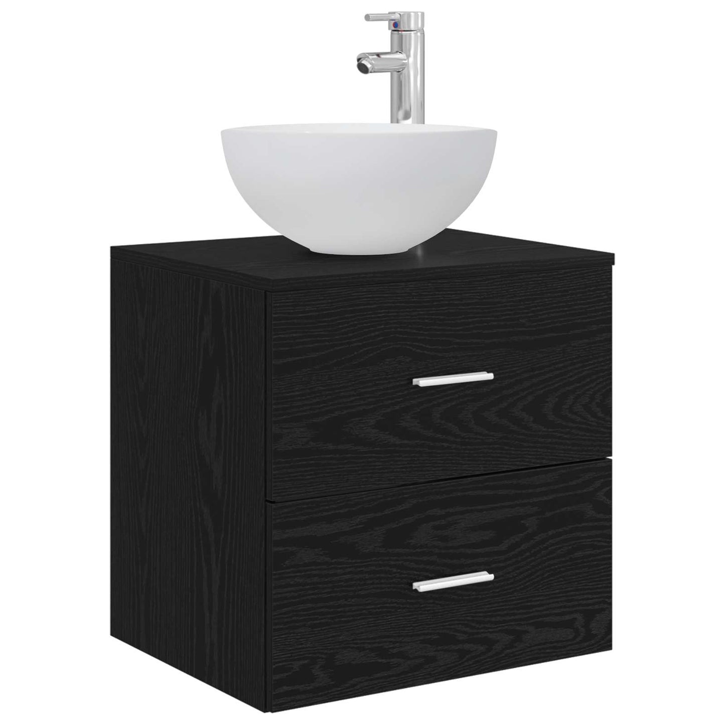 vidaXL Bathroom Cabinet Set 3 pcs Black Oak 49.5 x 35 x 63 cm