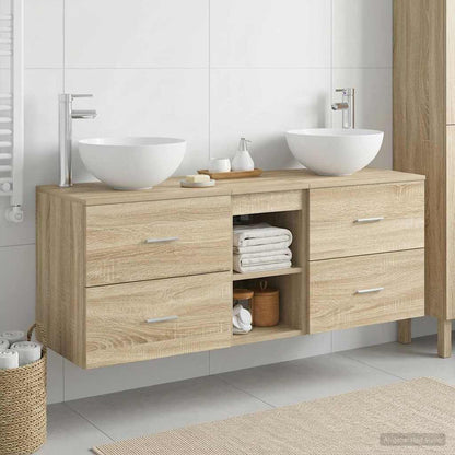 vidaXL Bathroom Cabinet Set 3 pcs Sonoma Oak 49.5 x 35 x 63 cm