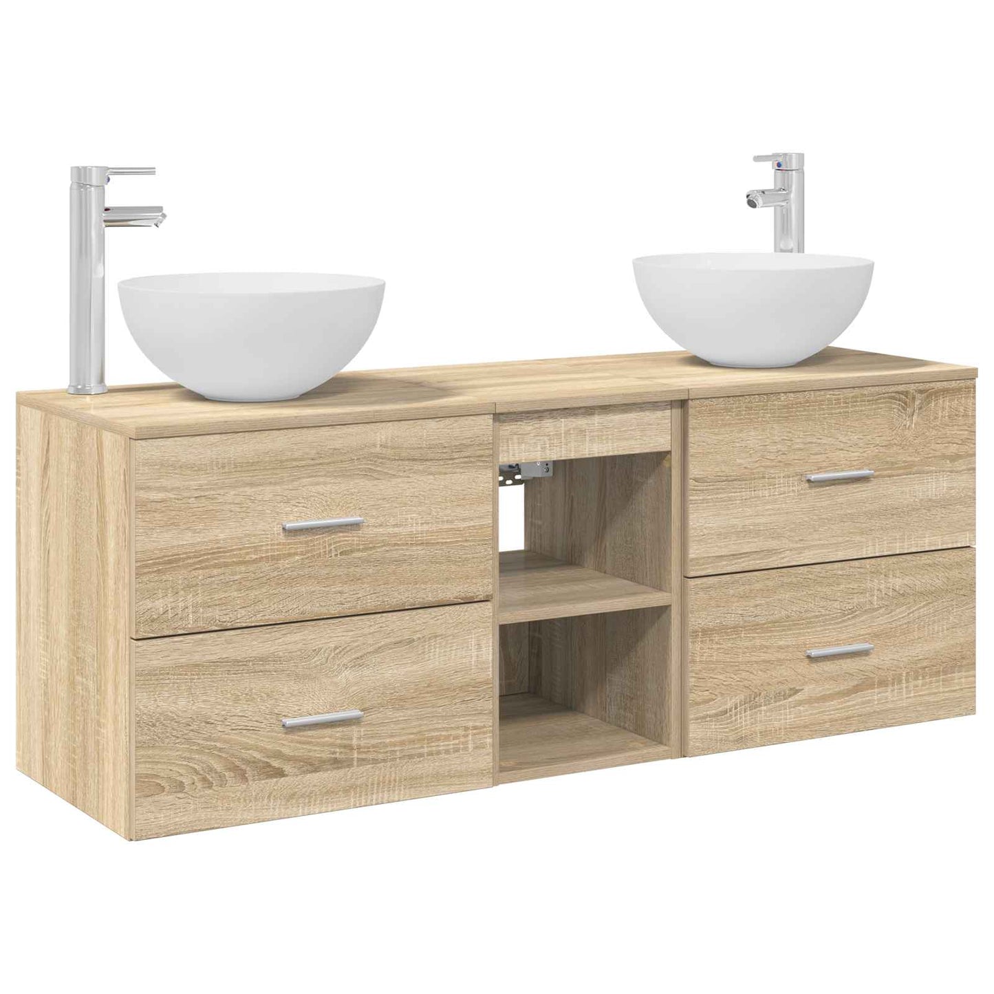 vidaXL Bathroom Cabinet Set 3 pcs Sonoma Oak 49.5 x 35 x 63 cm