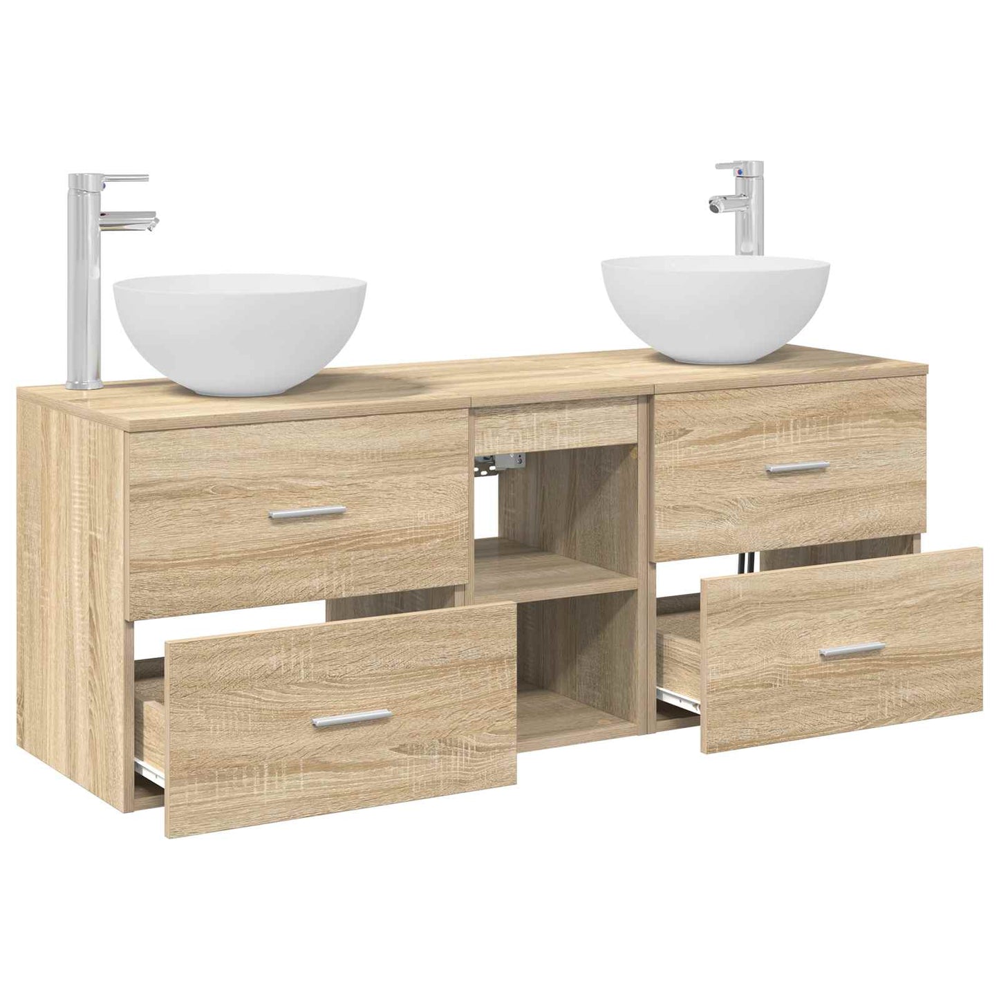 vidaXL Bathroom Cabinet Set 3 pcs Sonoma Oak 49.5 x 35 x 63 cm