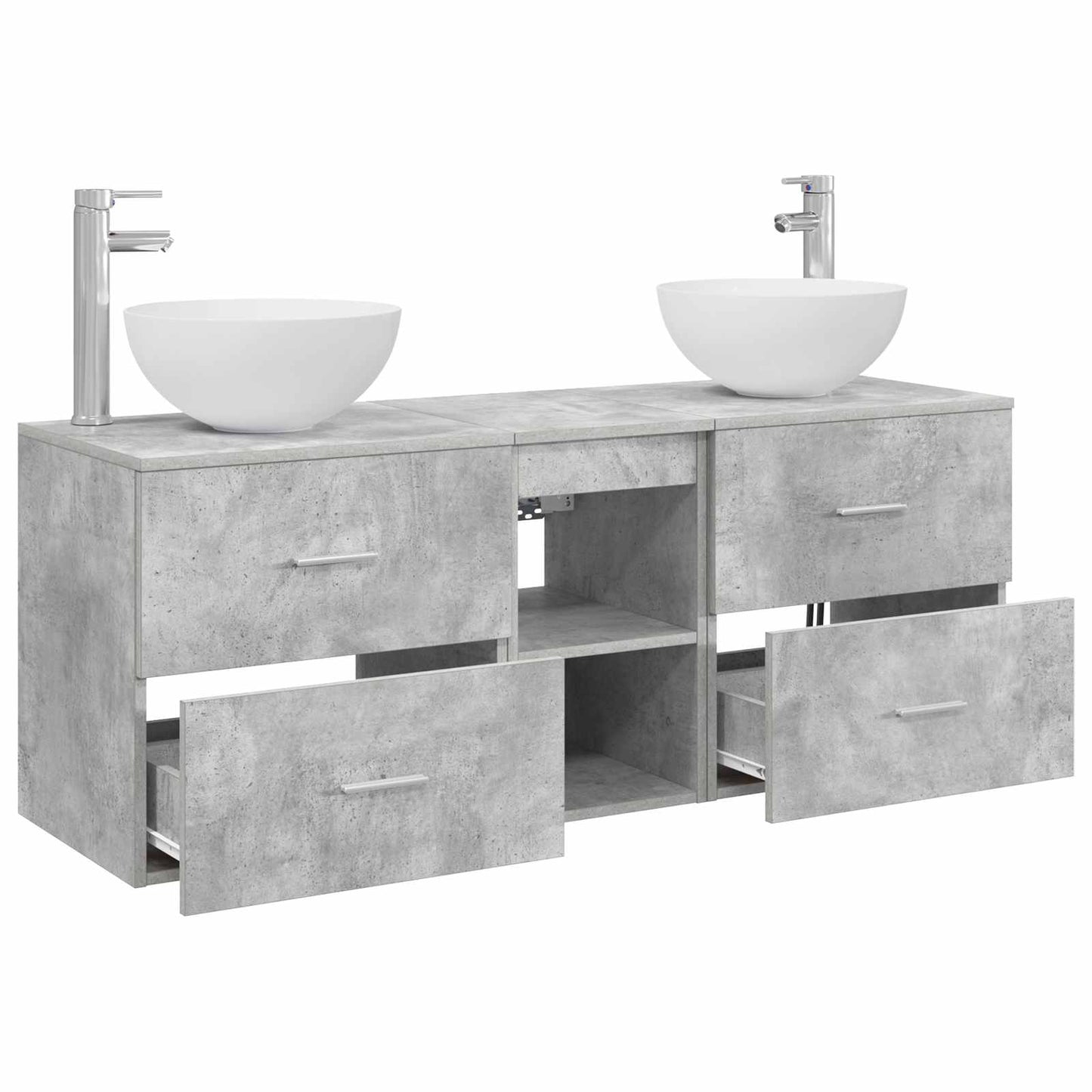 vidaXL Bathroom Cabinet Set 3 pcs Concrete Grey 49.5 x 35 x 63 cm