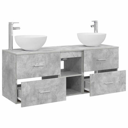 vidaXL Bathroom Cabinet Set 3 pcs Concrete Grey 49.5 x 35 x 63 cm