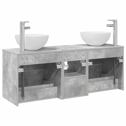 vidaXL Bathroom Cabinet Set 3 pcs Concrete Grey 49.5 x 35 x 63 cm