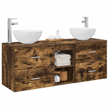 vidaXL Bathroom Cabinet Set 3 pcs Smoked Oak 49.5 x 35 x 63 cm