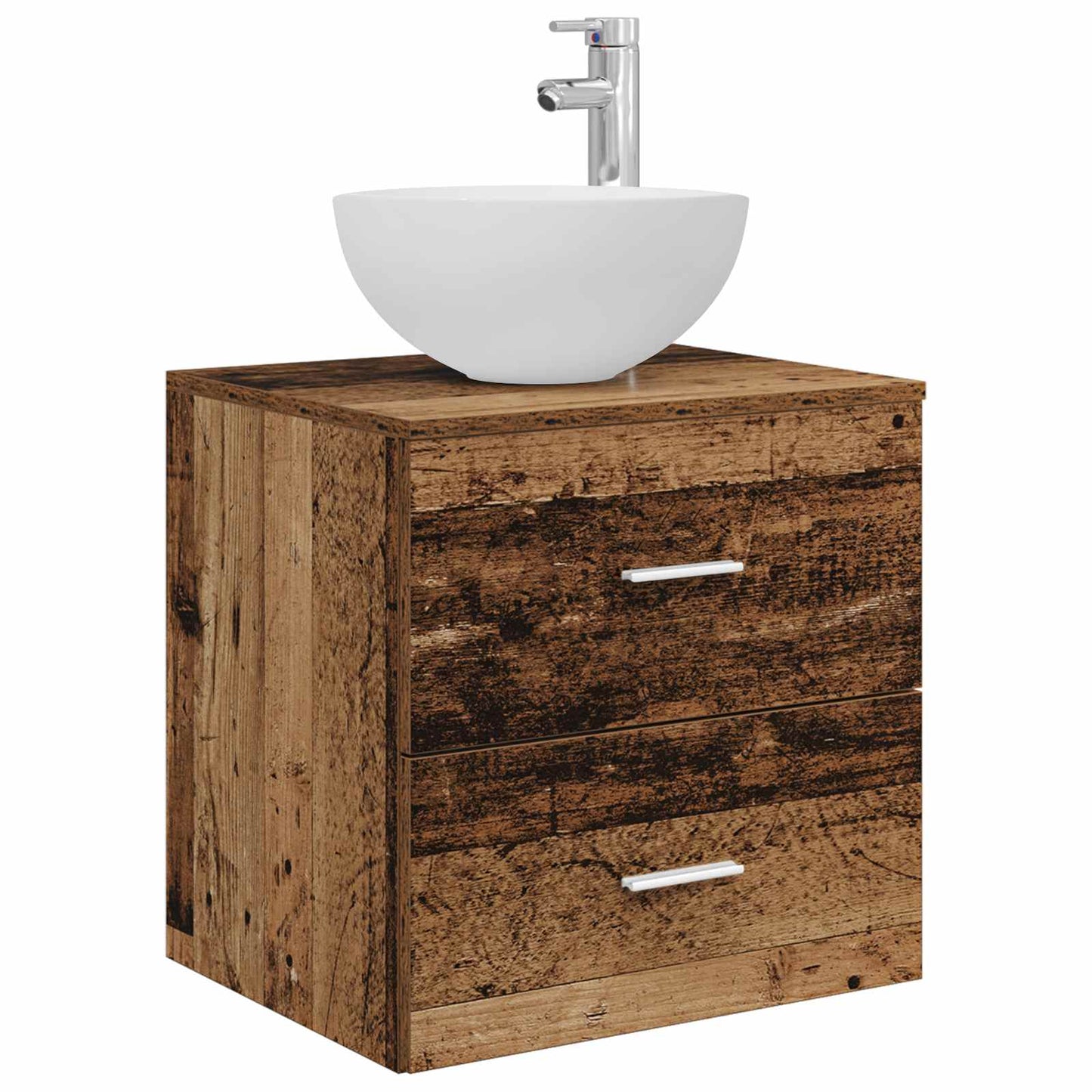 vidaXL Bathroom Cabinet Set 3 pcs Old Wood 49.5 x 35 x 63 cm