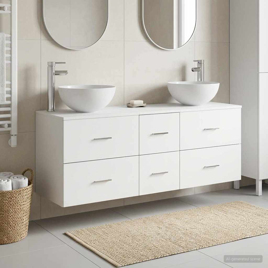 vidaXL Bathroom Cabinet Set 3 pcs White 49.5 x 35 x 63 cm