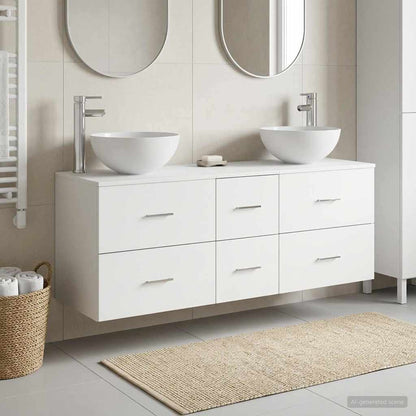 vidaXL Bathroom Cabinet Set 3 pcs White 49.5 x 35 x 63 cm