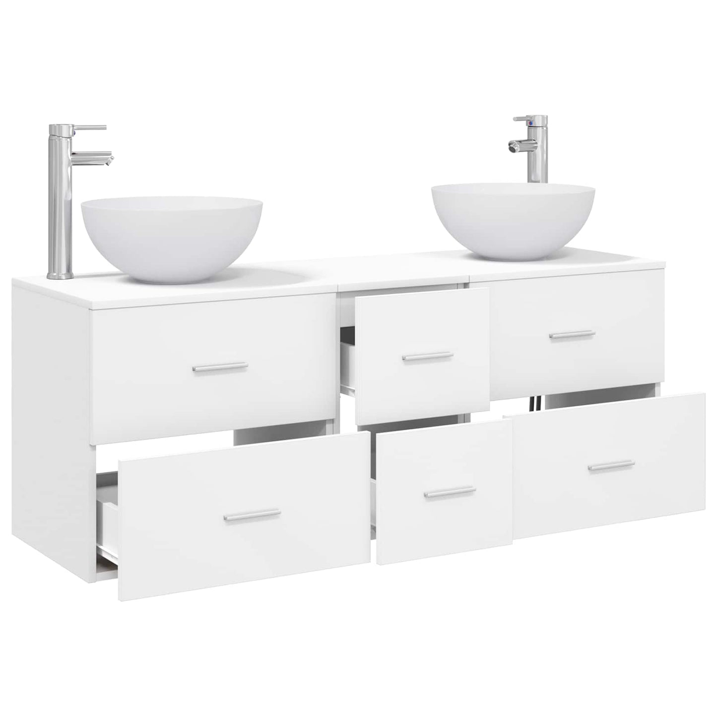 vidaXL Bathroom Cabinet Set 3 pcs White 49.5 x 35 x 63 cm