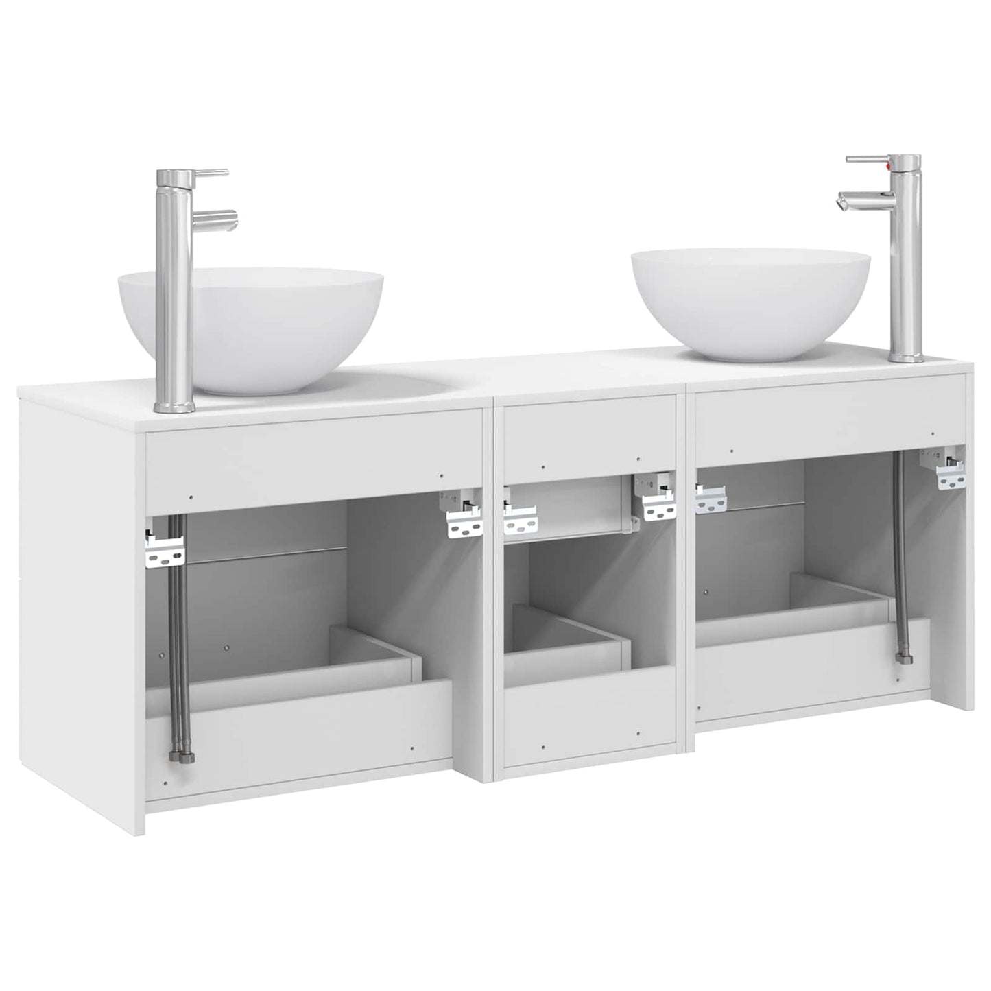 vidaXL Bathroom Cabinet Set 3 pcs White 49.5 x 35 x 63 cm
