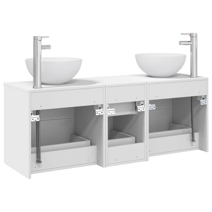 vidaXL Bathroom Cabinet Set 3 pcs White 49.5 x 35 x 63 cm