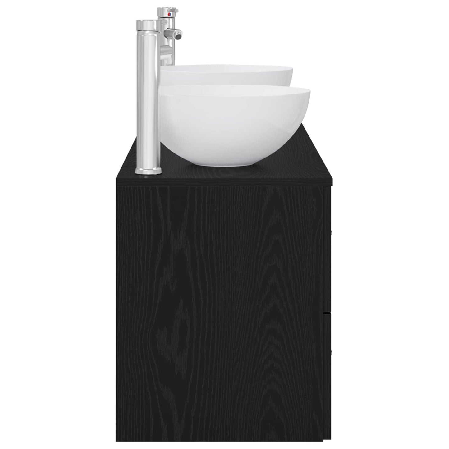 vidaXL Bathroom Cabinet Set 3 pcs Black Oak 49.5 x 35 x 63 cm