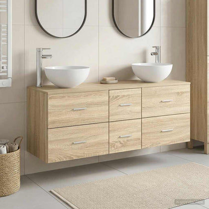 vidaXL Bathroom Cabinet Set 3 pcs Sonoma Oak 49.5 x 35 x 63 cm