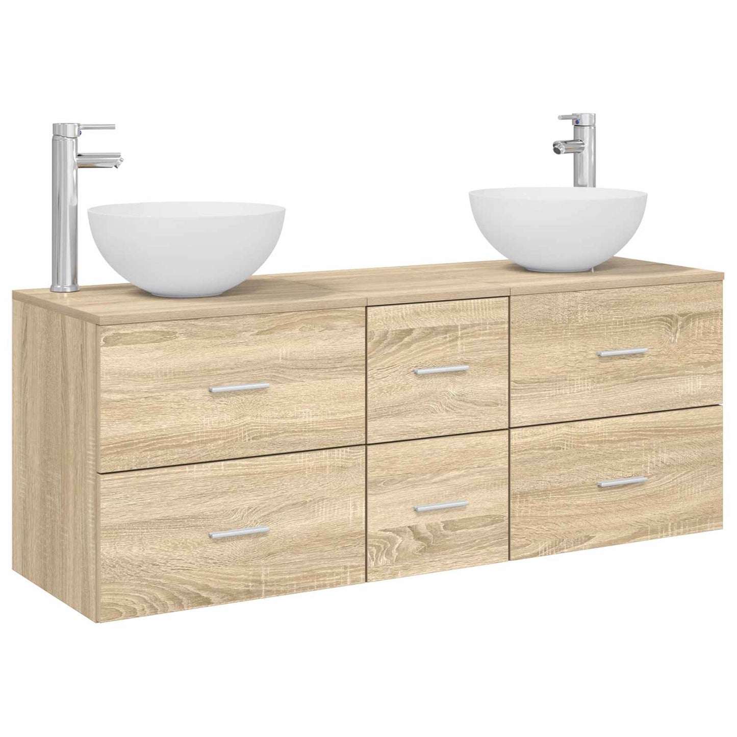 vidaXL Bathroom Cabinet Set 3 pcs Sonoma Oak 49.5 x 35 x 63 cm