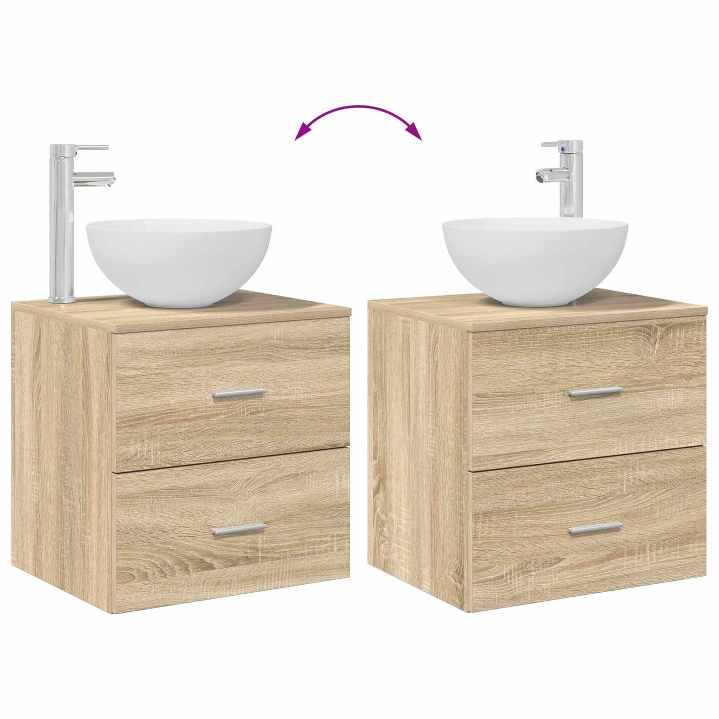 vidaXL Bathroom Cabinet Set 3 pcs Sonoma Oak 49.5 x 35 x 63 cm