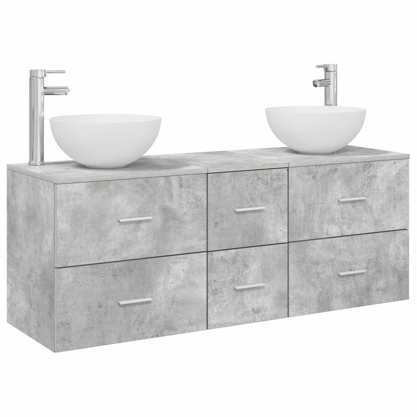 vidaXL Bathroom Cabinet Set 3 pcs Concrete Grey 49.5 x 35 x 63 cm