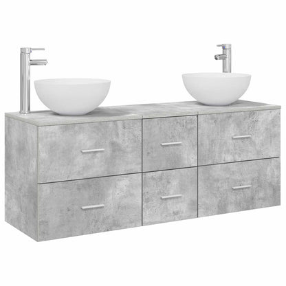 vidaXL Bathroom Cabinet Set 3 pcs Concrete Grey 49.5 x 35 x 63 cm