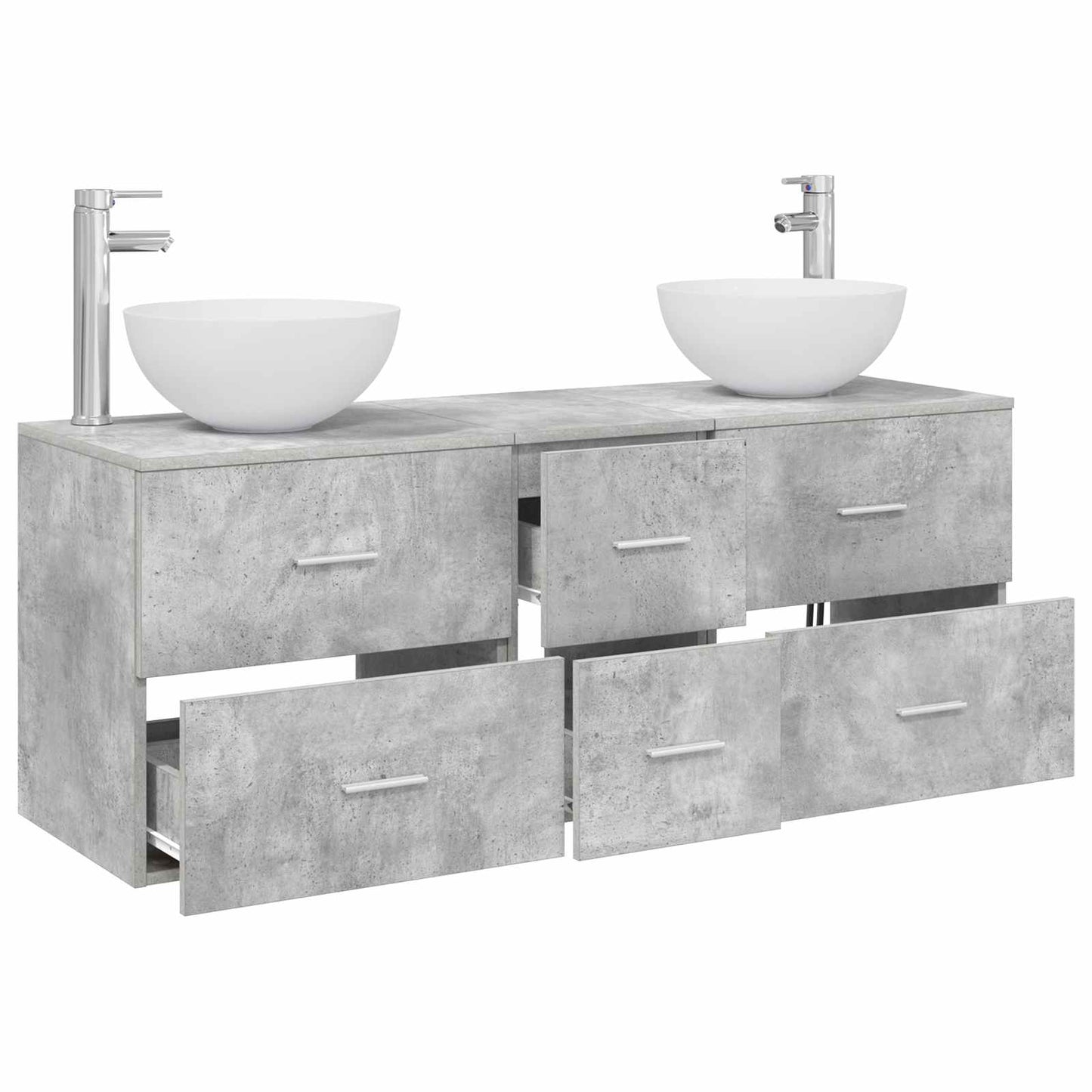 vidaXL Bathroom Cabinet Set 3 pcs Concrete Grey 49.5 x 35 x 63 cm