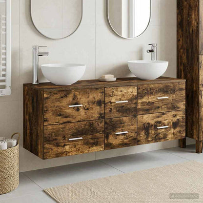 vidaXL Bathroom Cabinet Set 3 pcs Smoked Oak 49.5 x 35 x 63 cm