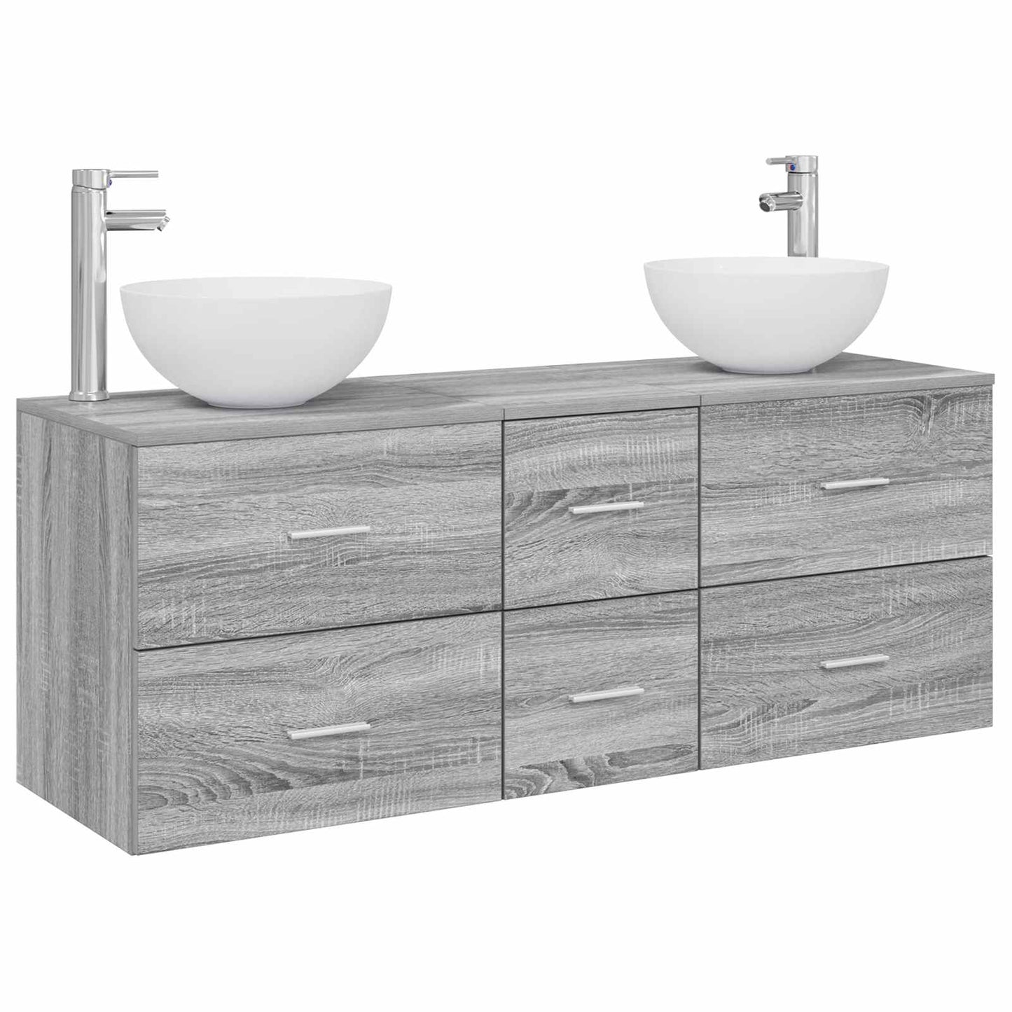 vidaXL Bathroom Cabinet Set 3 pcs Grey Sonoma 49.5 x 35 x 63 cm