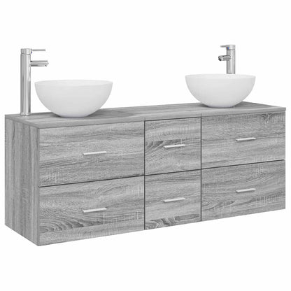 vidaXL Bathroom Cabinet Set 3 pcs Grey Sonoma 49.5 x 35 x 63 cm