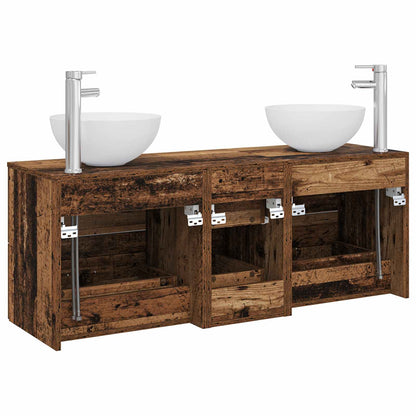 vidaXL Bathroom Cabinet Set 3 pcs Old Wood 49.5 x 35 x 63 cm