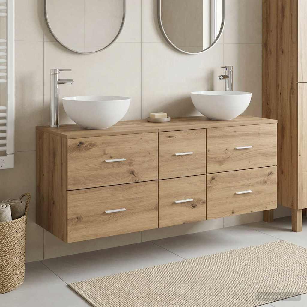 vidaXL Bathroom Cabinet Set 3 pcs Artisan Oak 49.5 x 35 x 63 cm