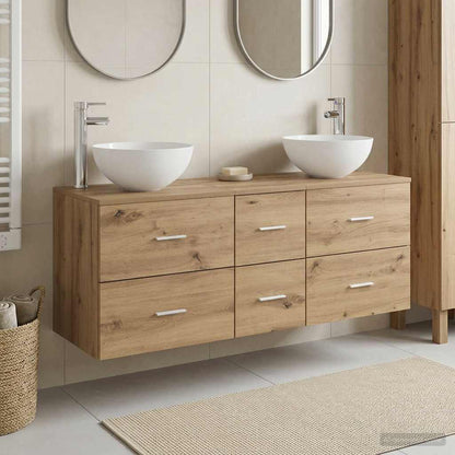 vidaXL Bathroom Cabinet Set 3 pcs Artisan Oak 49.5 x 35 x 63 cm
