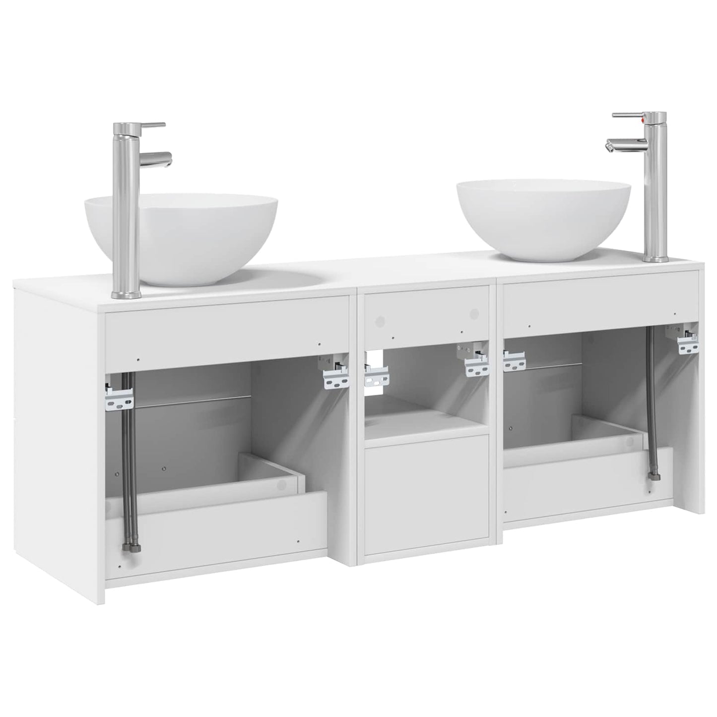 vidaXL Bathroom Cabinet Set 3 pcs White 49.5 x 41 x 64.5 cm
