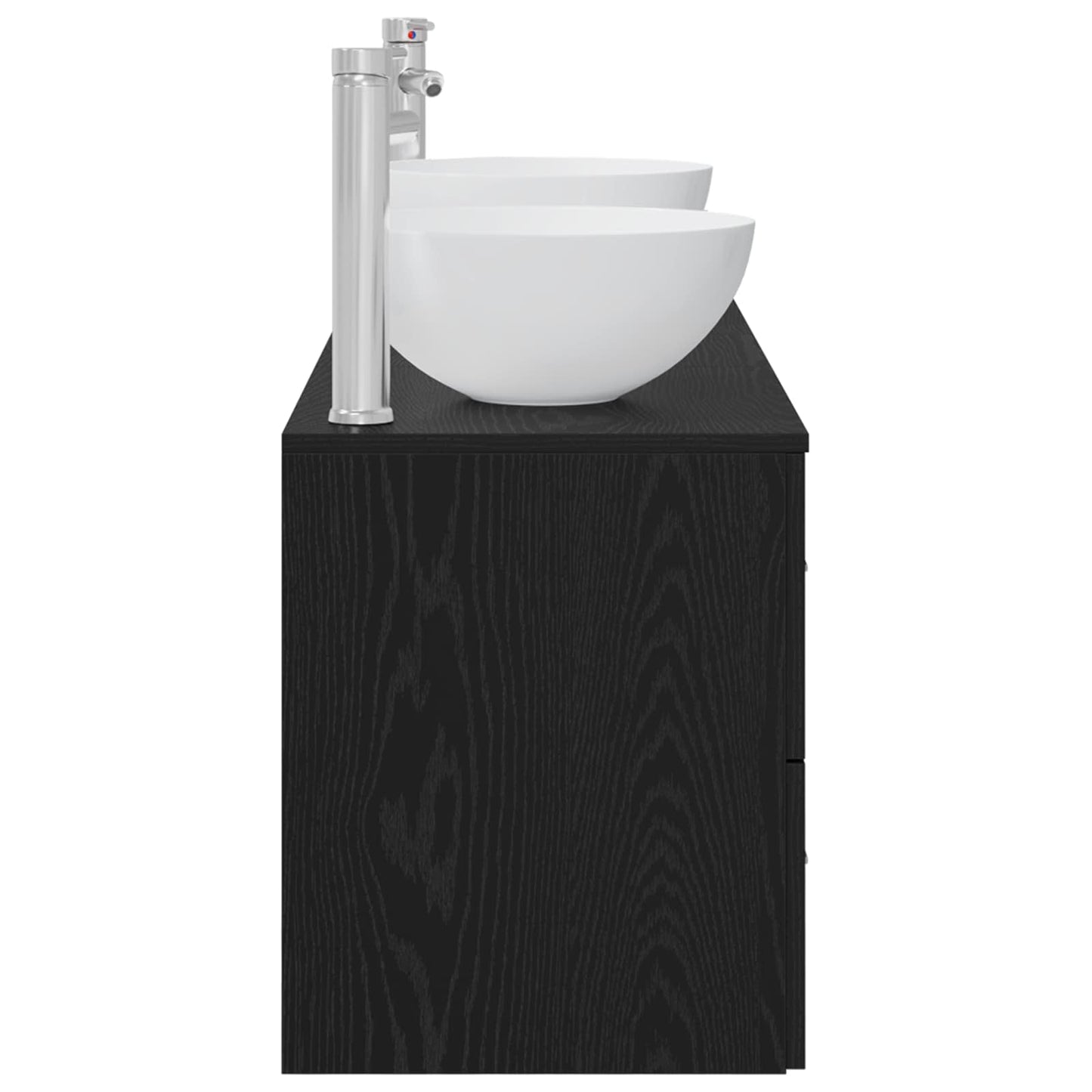 vidaXL Bathroom Cabinet Set 3 pcs Black Oak 49.5 x 41 x 64.5 cm