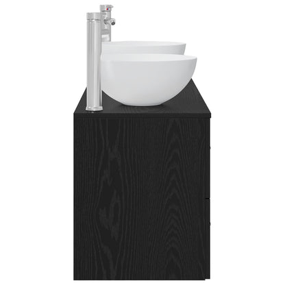 vidaXL Bathroom Cabinet Set 3 pcs Black Oak 49.5 x 41 x 64.5 cm