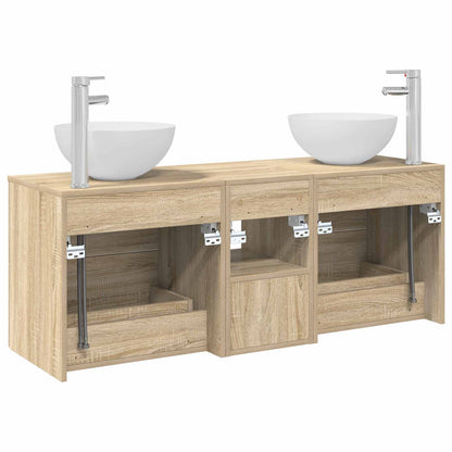 vidaXL Bathroom Cabinet Set 3 pcs Sonoma Oak 49.5 x 41 x 64.5 cm