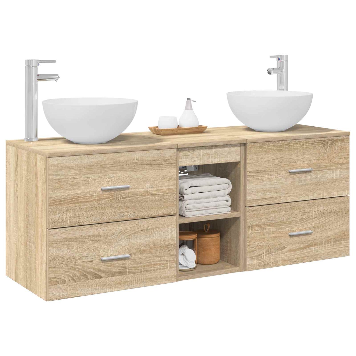 vidaXL Bathroom Cabinet Set 3 pcs Sonoma Oak 49.5 x 41 x 64.5 cm