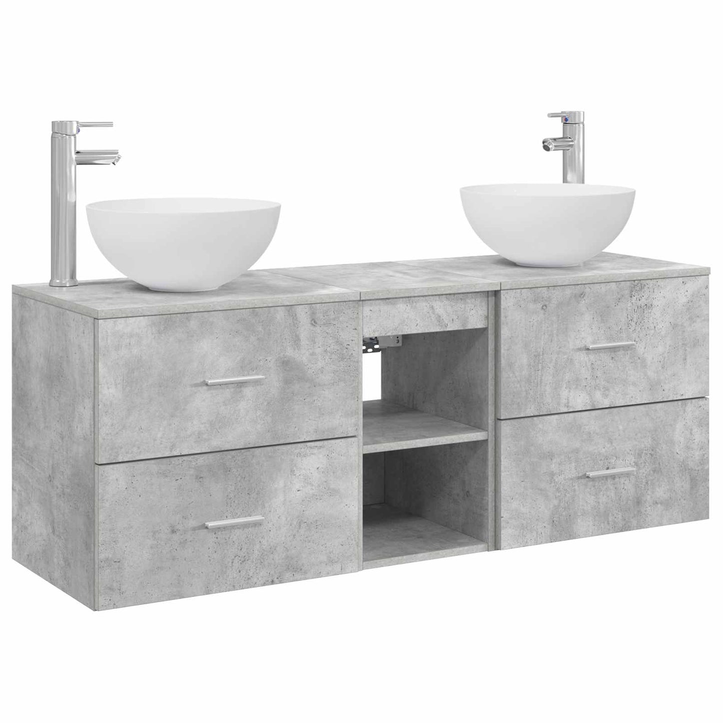 vidaXL Bathroom Cabinet Set 3 pcs Concrete Grey 49.5 x 41 x 64.5 cm