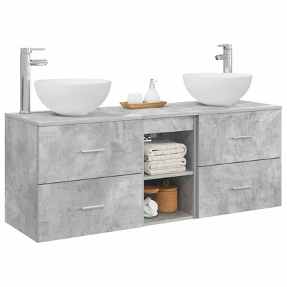 vidaXL Bathroom Cabinet Set 3 pcs Concrete Grey 49.5 x 41 x 64.5 cm