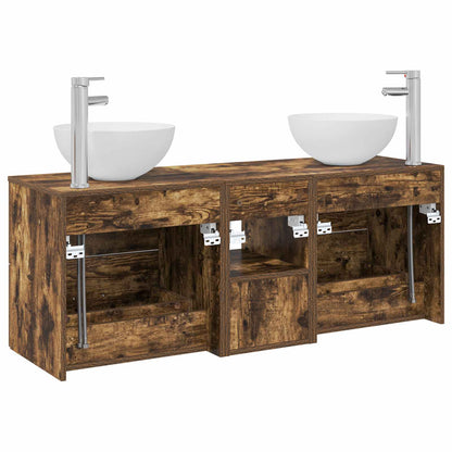 vidaXL Bathroom Cabinet Set 3 pcs Smoked Oak 49.5 x 41 x 64.5 cm