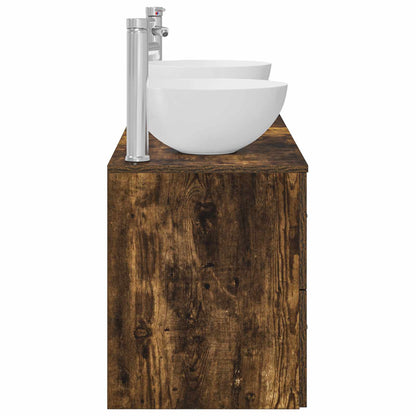 vidaXL Bathroom Cabinet Set 3 pcs Smoked Oak 49.5 x 41 x 64.5 cm