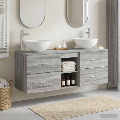 vidaXL Bathroom Cabinet Set 3 pcs Grey Sonoma 49.5 x 41 x 64.5 cm
