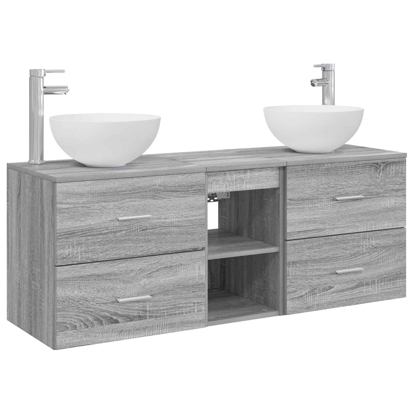 vidaXL Bathroom Cabinet Set 3 pcs Grey Sonoma 49.5 x 41 x 64.5 cm