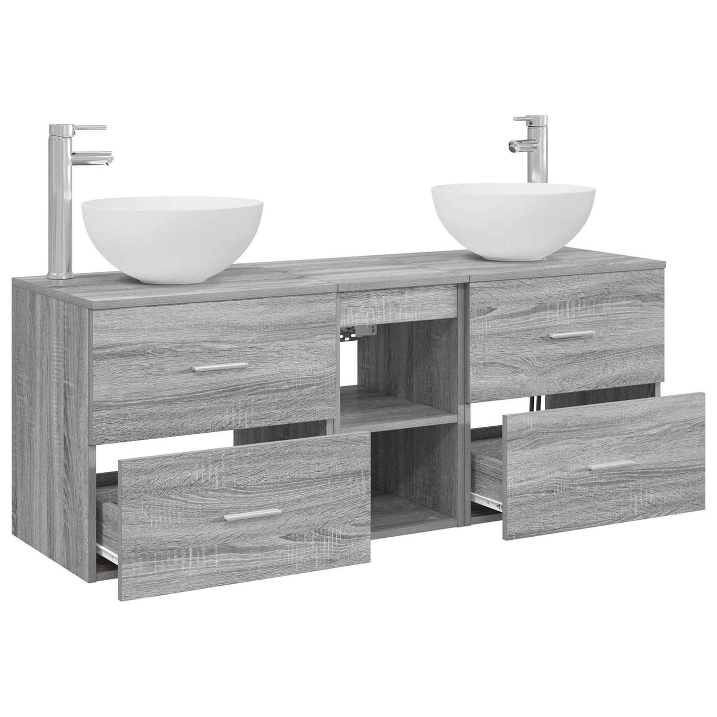 vidaXL Bathroom Cabinet Set 3 pcs Grey Sonoma 49.5 x 41 x 64.5 cm