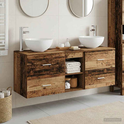 vidaXL Bathroom Cabinet Set 3 pcs Old Wood 49.5 x 41 x 64.5 cm