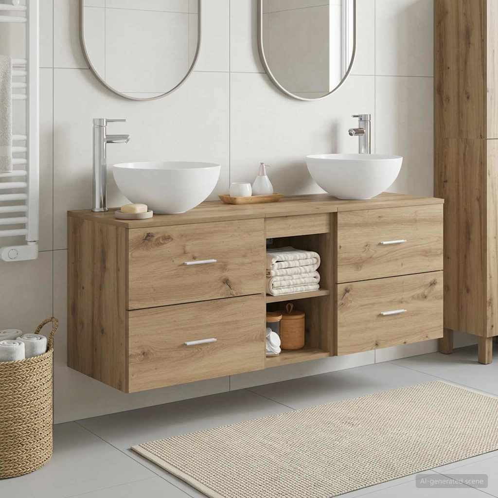 vidaXL Bathroom Cabinet Set 3 pcs Artisan Oak 49.5 x 41 x 64.5 cm