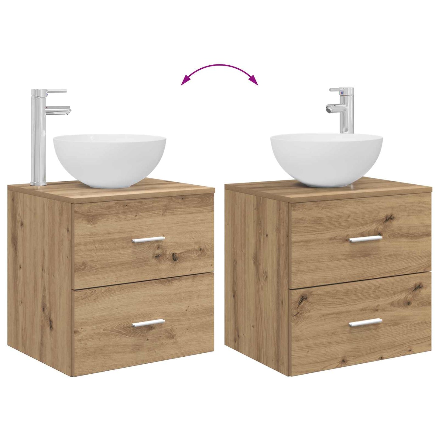 vidaXL Bathroom Cabinet Set 3 pcs Artisan Oak 49.5 x 41 x 64.5 cm