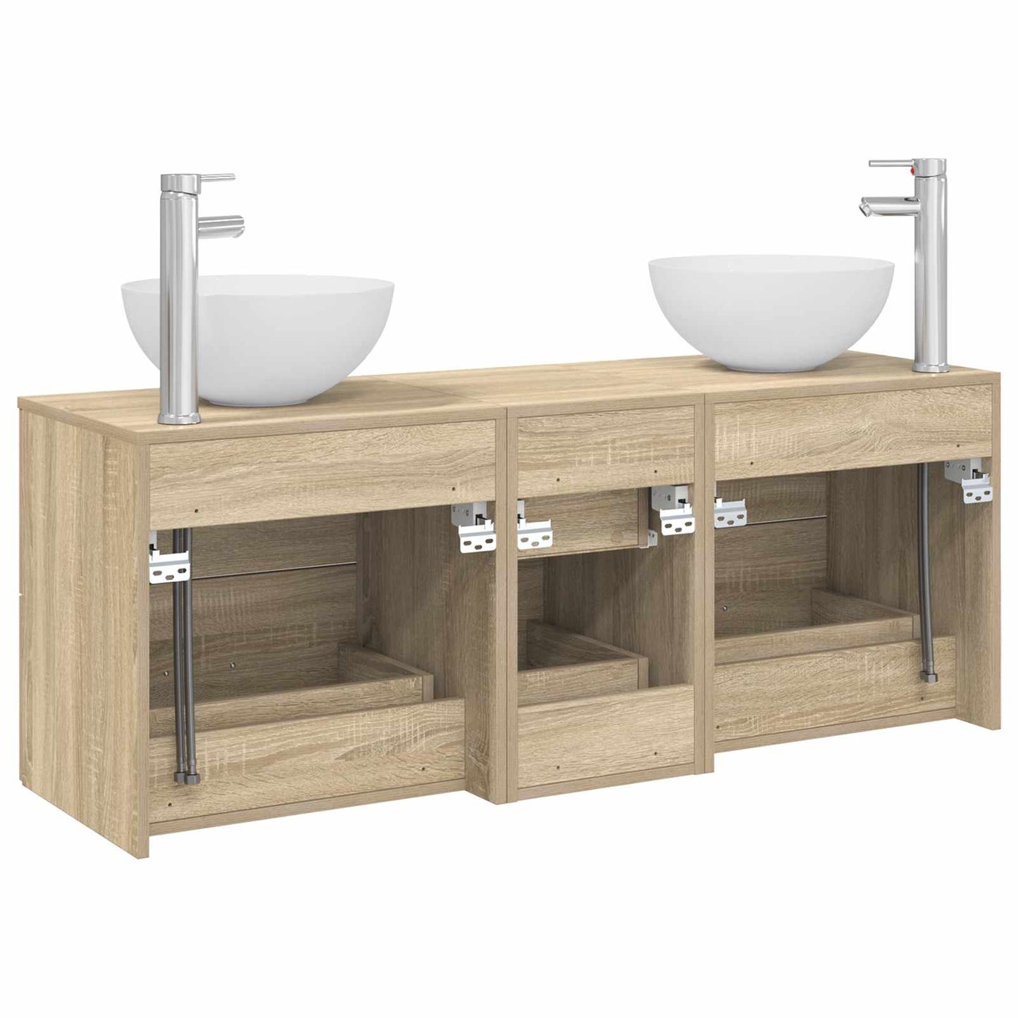 vidaXL Bathroom Cabinet Set 3 pcs Sonoma Oak 49.5 x 41 x 64.5 cm