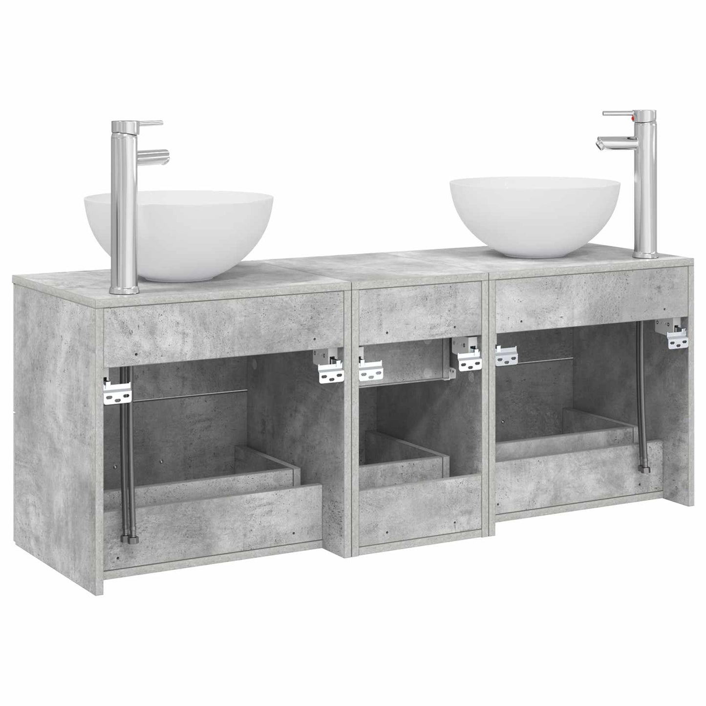 vidaXL Bathroom Cabinet Set 3 pcs Concrete Grey 49.5 x 41 x 64.5 cm